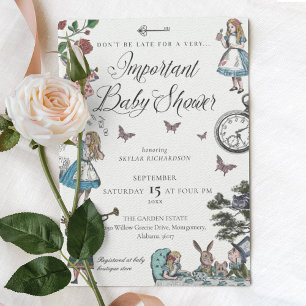 Vintage-Alice-im-Wunderland-Märchen-Baby-Party Einladung