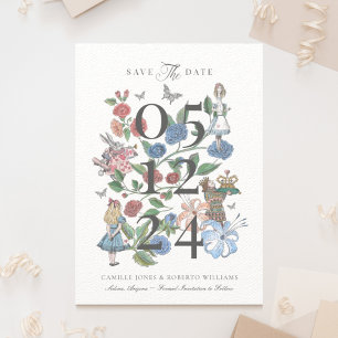 Vintage Alice im Wunderland Märchen-Storybook Save The Date