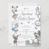 Vintage Alice im Wunderland MärchenBaby-Dusche Einladung (Vorderseite)