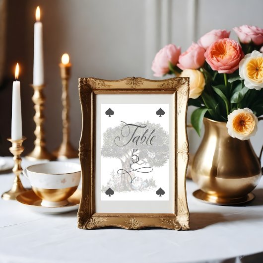 Vintage Alice im Wunderland Märchenspielkarte Tischnummer