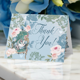 Vintage Alice im Wunderland Märchenzeichen Dankeskarte