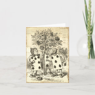 Vintage-Alice-im-Wunderland-Mensch-Karten Einladung