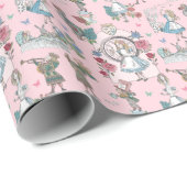 Vintage Alice im Wunderland Messe Storybook Geschenkpapier (Rolleneckpunkt)