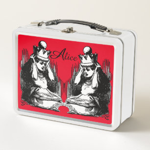 Vintage-Alice-im-Wunderland-Metall-Lunchbox Metall Brotdose