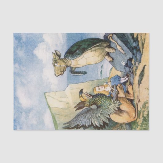 Vintage Alice im Wunderland Mock Turtle Decoupage Seidenpapier (Vorderseite)