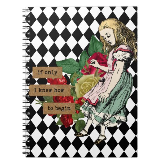 Vintage Alice im Wunderland Notizblock (Vorderseite)