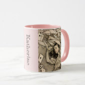 Vintage Alice im Wunderland personalisiert Tasse (VorderseiteRechts)