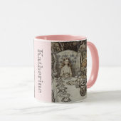 Vintage Alice im Wunderland personalisiert Tasse (VorderseiteRechts)