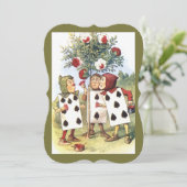 Vintage Alice im Wunderland Personalkarten Einladung (Stehend Vorderseite)