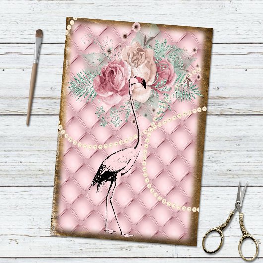 Vintage Alice im Wunderland Pink Flamingo Luxus Seidenpapier