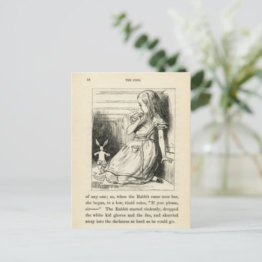 Vintage Alice im Wunderland Postkarte (Stehend Vorderseite)