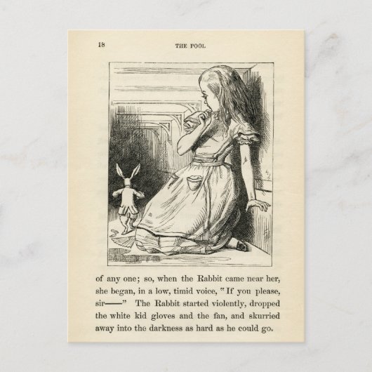 Vintage Alice im Wunderland Postkarte (Vorderseite)