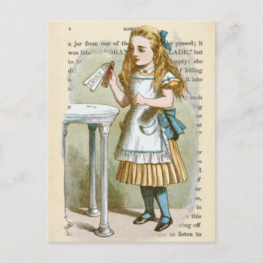 Vintage Alice im Wunderland Postkarte (Vorderseite)