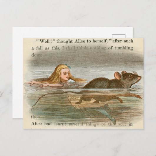 Vintage Alice im Wunderland Postkarte (Vorne/Hinten)