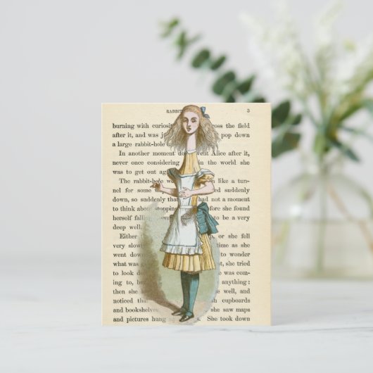 Vintage Alice im Wunderland Postkarte (Stehend Vorderseite)