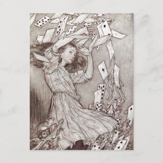 Vintage Alice im Wunderland Postkarte (Vorderseite)