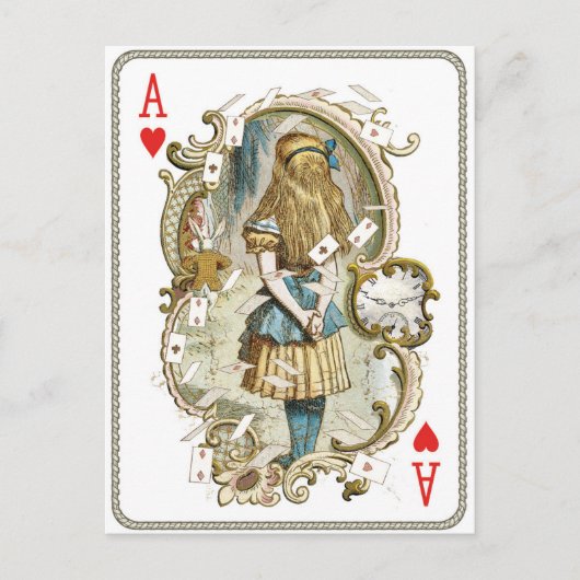 Vintage-Alice-im-Wunderland-Postkarte Postkarte (Vorderseite)