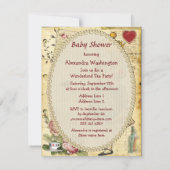 Vintage Alice im Wunderland Princess Babydusche Einladung (Rückseite)