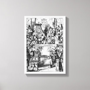 Vintage Alice im Wunderland, Prozess der Herzkönig Leinwanddruck