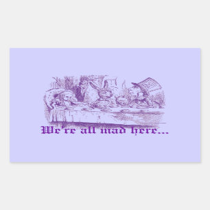 Vintage Alice im Wunderland Rechteckiger Aufkleber
