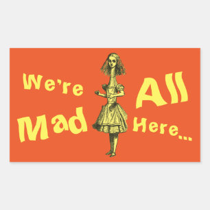 Vintage Alice im Wunderland Rechteckiger Aufkleber