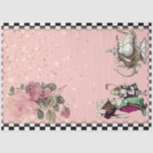 Vintage Alice im Wunderland Rose Teapot Seidenpapier (Vorderseite)