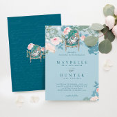 Vintage Alice im Wunderland Rosenhochzeit Einladung