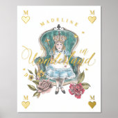 Vintage Alice im Wunderland Royal Queen Florals Foliendrucke (Vorderseite)