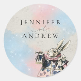 Vintage Alice im Wunderland Runder Aufkleber