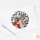 Vintage Alice im Wunderland Runder Aufkleber (Umschlag)