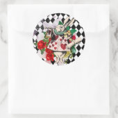 Vintage Alice im Wunderland Runder Aufkleber (Tasche)