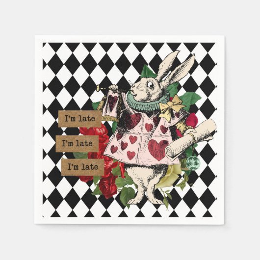 Vintage Alice im Wunderland Serviette (Vorderseite)