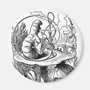 Vintage Alice im Wunderland Shisha Raupe Magnet
