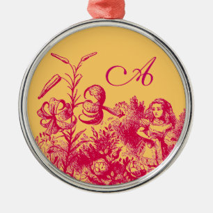 Vintage Alice im Wunderland Silbernes Ornament