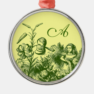 Vintage Alice im Wunderland Silbernes Ornament