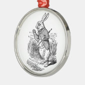 Vintage Alice im Wunderland Silbernes Ornament (Links)