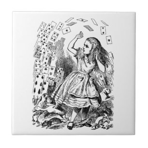 Vintage-Alice-im-Wunderland, Spielkarten fliegen Fliese