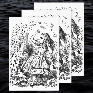 Vintage Alice im Wunderland, Spielkarten fliegen Geschenkpapier Set