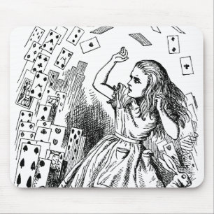 Vintage-Alice im Wunderland, Spielkarten fliegen Mousepad