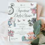 Vintage Alice im Wunderland Storybook Kinderdusche Einladung<br><div class="desc">Lassen Sie Ihre Gäste mit unserer Vintagen Babydusche zum Alice im Wunderland-Thema zu Ihrem ganz wichtigen Termin einladen. Ideal für ein Babydusche-Party zum Thema Alice im Wunderland. Design bietet einen Mix aus eigenen, von Hand gezeichnet Originalfloralen und Kunstwerken. Wir haben die Vintagen Illustrationen der ikonischen Alice im Wunderland akribisch restauriert,...</div>