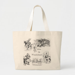Vintage-Alice-im-Wunderland-Tasche Jumbo Stoffbeutel