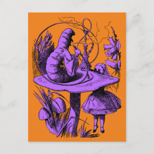 Vintage Alice im Wunderland Tausendfüßler Postkarte