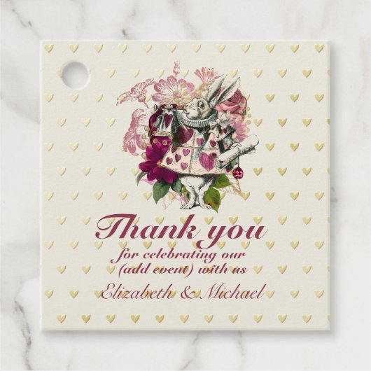 Vintage Alice im Wunderland Tee Party Benutzerdefi Geschenkanhänger (Vorderseite)