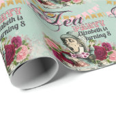 Vintage Alice im Wunderland Tee Party Benutzerdefi Geschenkpapier (Rolleneckpunkt)