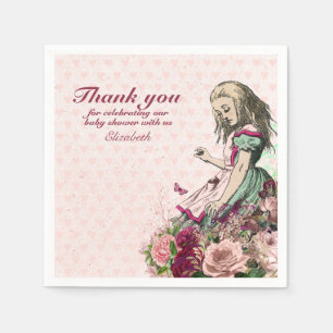 Vintage Alice im Wunderland Tee Party Benutzerdefi Serviette