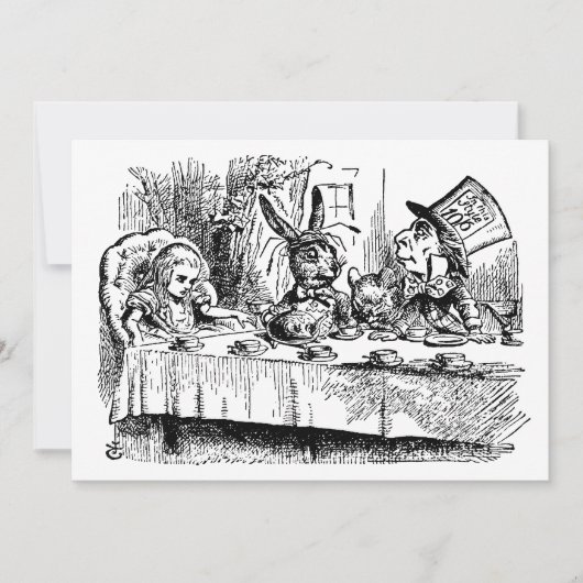 Vintage Alice im Wunderland Tee Party Einladung (Vorderseite)