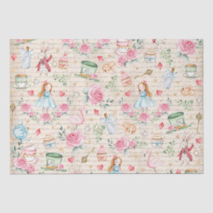Vintage Alice im Wunderland Tee Party Entdeckungsr Seidenpapier