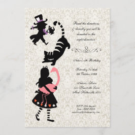 Vintage Alice im Wunderland Tee Party Geburtstag Einladung