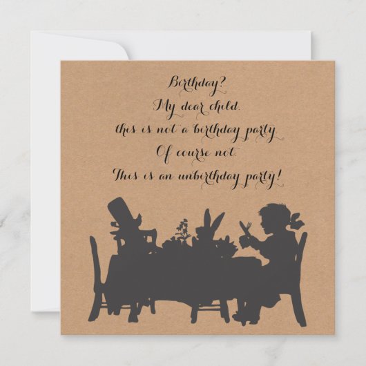 Vintage Alice im Wunderland Tee Party Geburtstag Einladung (Vorderseite)