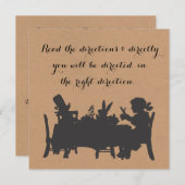 Vintage Alice im Wunderland Tee Party Geburtstag Einladung (Vorne/Hinten)